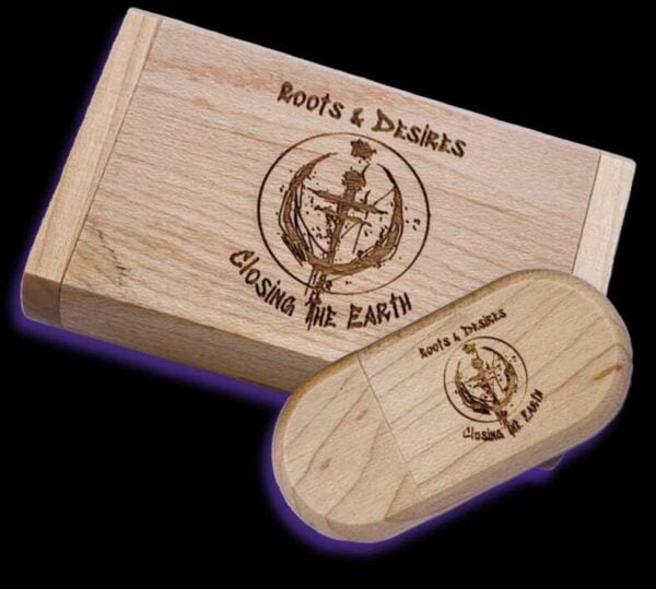 USB Roots and Desires con caja de madera personalizada